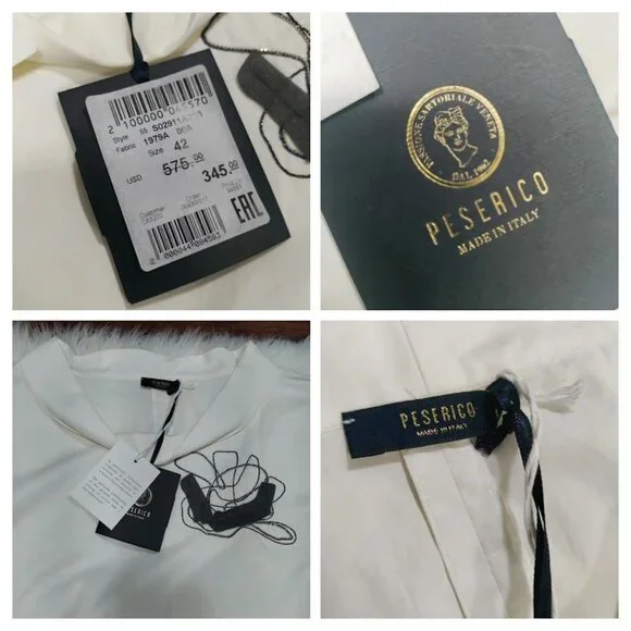 Peserico Womens White Embellished Artsey Lux Dress Size 42 M Made In Italy - Picture 4 of 16